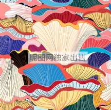 中国风设计AI矢量数码印花面料花纹图案