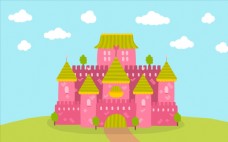 欧式花纹背景城堡