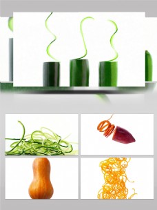 水彩效果创意蔬菜造型视频