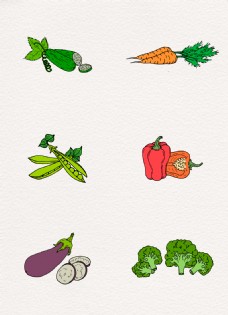 豌豆彩绘素食蔬菜矢量素材