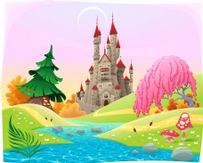 童话城堡童话里的城堡插画