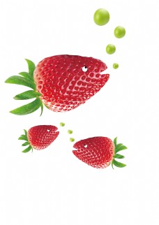 甜心草莓奶茶设计元素