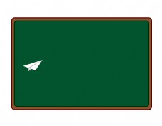 形色边框绿色长方形边框上的纸飞机矢量图