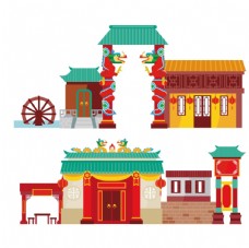 中国风设计古建筑素材