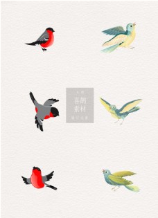 七夕情人节喜鹊素材鸟设计ai元素