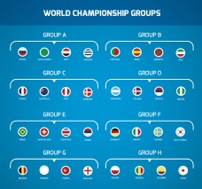 世界国旗矢量世界杯小组赛分类素材国旗
