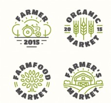 绿色叶子生态农场logo标志设计