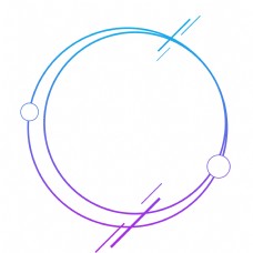 形色边框蓝紫渐变色科技感外发光几何圆形边框