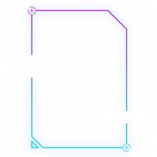 形色边框蓝紫色渐变发光现代几何方形科技边框