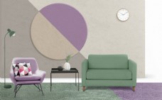 时尚居家北欧时尚家居客厅青色沙发装修家装效果图