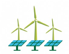 矢量环保风力发电与太阳能发电元素