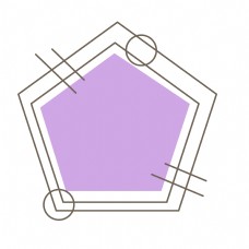 形色边框矢量卡通扁平化紫色几何图形边框