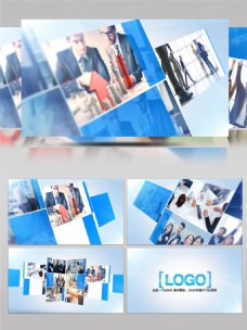 蓝色商业蓝色商务图片汇聚企业宣传片头LOGO演绎