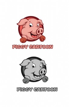 LOGO设计卡通猪logo设计模板