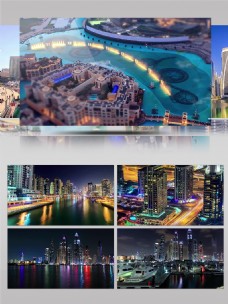 人文景观4k现代科技科幻城市迪拜旅游城市景观人文