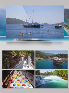 航海4k浪漫的土耳其旅游景观海边度假航拍