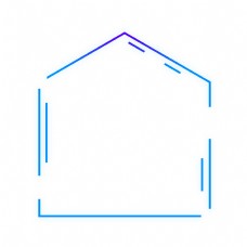 形色边框蓝色紫色科技感外发光几何方形五边形边框