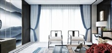 欧式家具客厅窗帘效果图