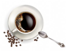 美味咖啡精美杯中的原味咖啡矢量图