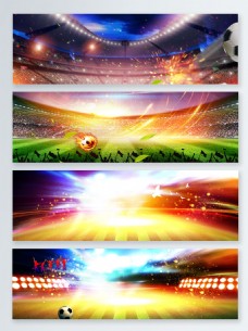 足球比赛炫彩世界杯banner背景