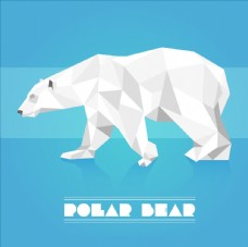 失量卡通几何北极熊