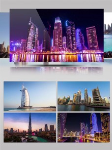 城市景观4k科技大厦梦幻智能城市喷美景观迪拜城市