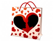 购物心情浪漫情侣爱心购物纸袋
