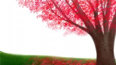 浪漫边框浪漫樱花树手绘边框