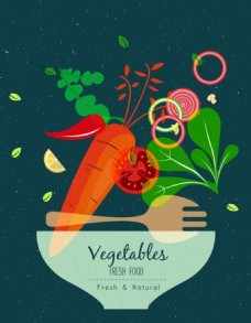 健康蔬菜蔬菜美食健康营养ai矢量素材下载