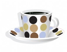 咖啡杯矢量彩色圈圈杯子元素