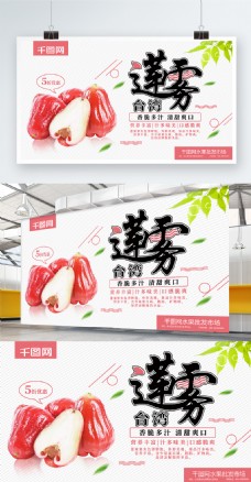 清新台湾莲雾夏季水果批发宣传促销海报