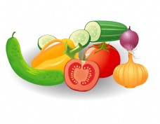绿色蔬菜卡通彩色蔬菜有机元素
