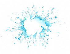 蓝色水花水滴装饰矢量图