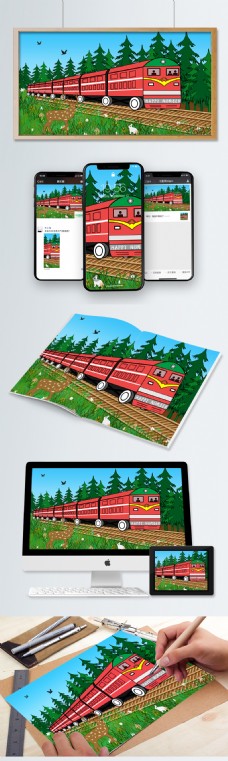 绿色森林火车