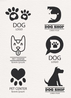 宠物医院创意宠物狗标志矢量图