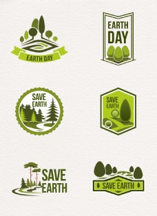 绿色环保绿色地球环保主题图标矢量素材