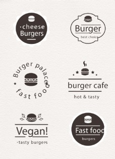 餐饮6款汉堡包标志矢量素材